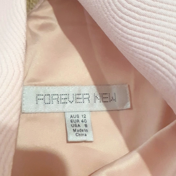 FOREVER NEW Size 12 Pastel Pink Ruffle sleeve flared dress - Picture 4 of 5